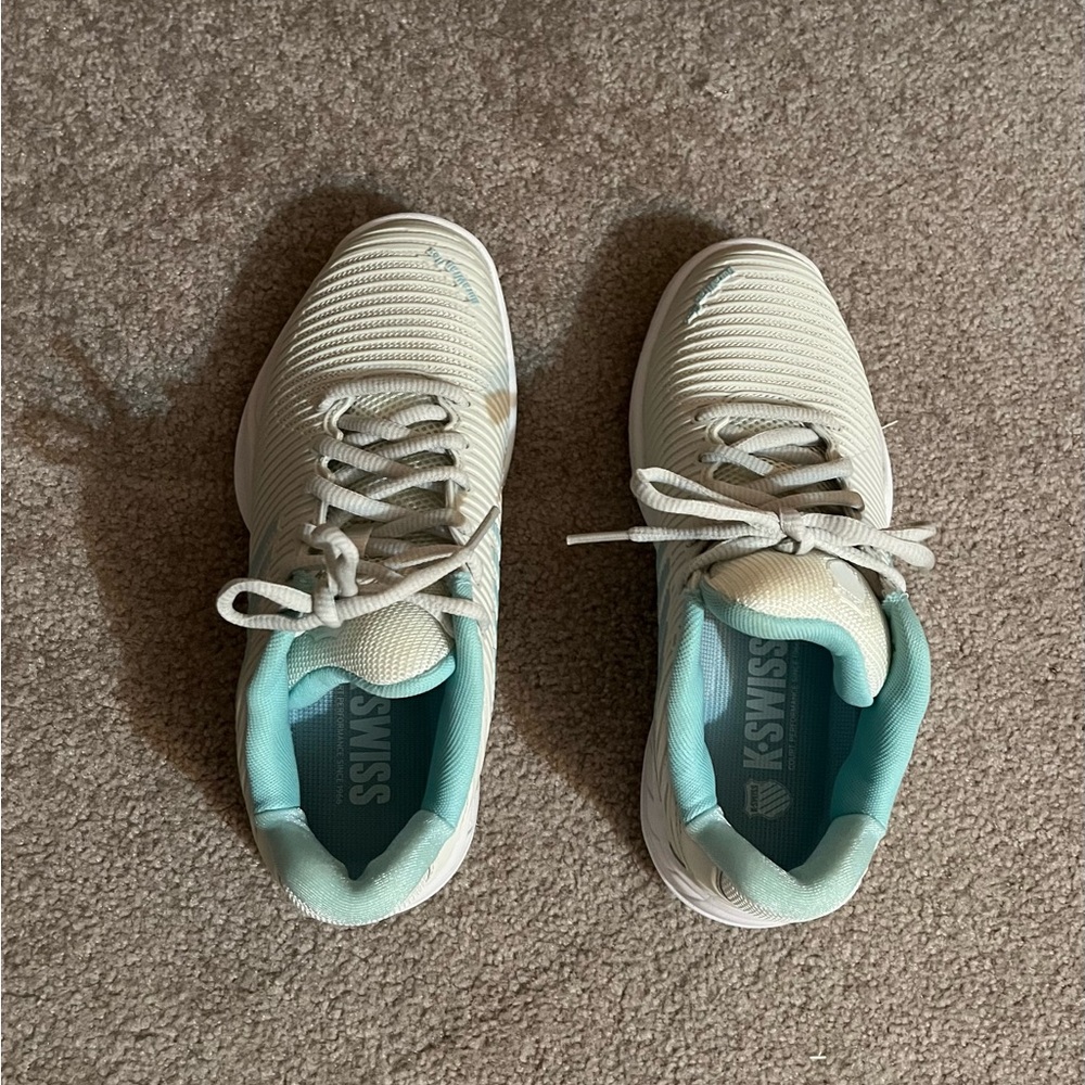 K-Swiss Beige and Light Green Sneakers